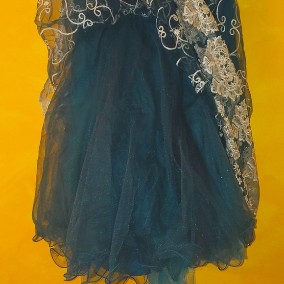 NWT Chi Chi London Gorgeous Teal Retro Party Prom Dress 16 - Picture 4 of 12